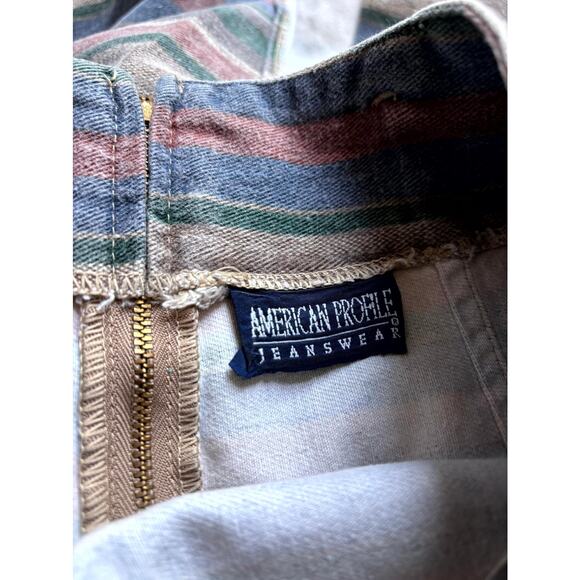 Vintage 26” Waist Denim Maxi Skirt Striped Rodeo Cowgirl Western Boho Prairie - Picture 5 of 5